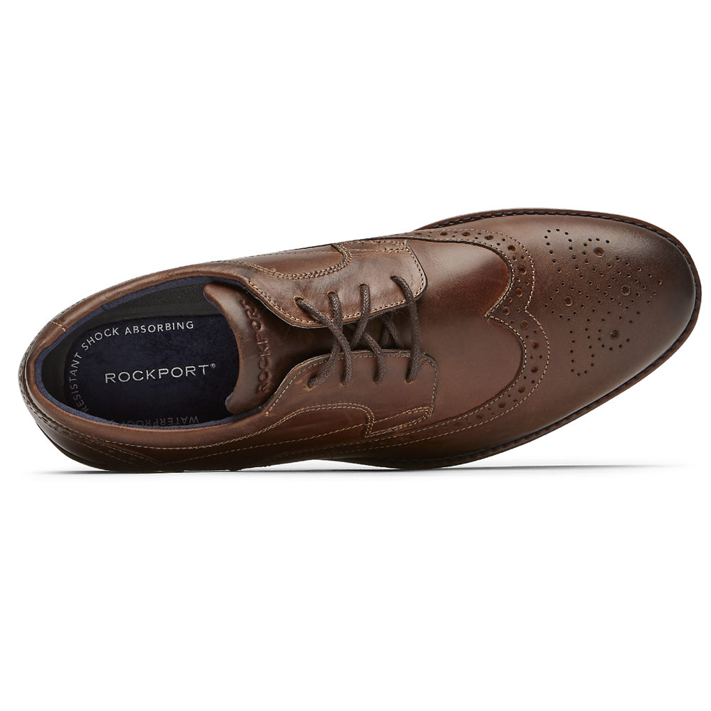 Rockport Lace Up For Mens Brown - Dustyn Wingtip - XU6543972